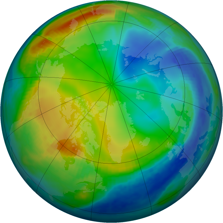 Arctic ozone map for 02 December 1999